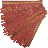 Papieren vlechtstroken, b: 15+25 mm, d: 6,5+11,5 cm, goud, rood, 48stroken, l: 44+78 cm