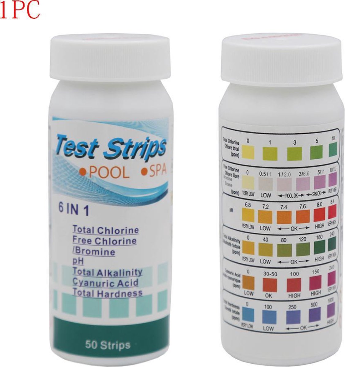 zwembad test strips 6 in 1 teststrips 50st voor o.a chloor INCL. Ebook