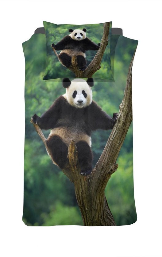Dekbedovertrek in katoen, Panda Mania - La Redoute