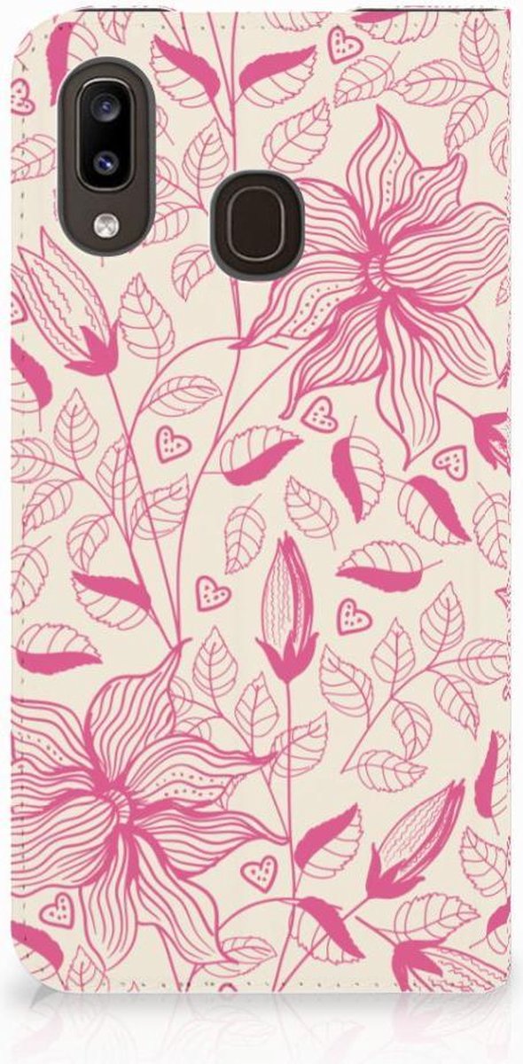 Samsung Galaxy A30 Smart Cover Pink Flowers