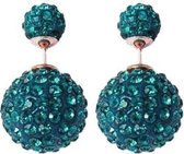 Fako Bijoux® - Oorbellen - Double Disco Dots - Aqua