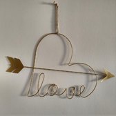 METALEN WANDDECORATIE LOVE - HANDGEMAAKT