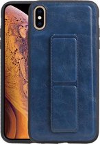 Grip Stand Hardcase Backcover voor iPhone XS Max Blauw