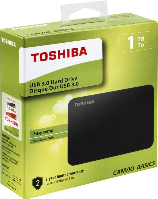 Toshiba Canvio Basics 1TB - harde / Zwart bol.com