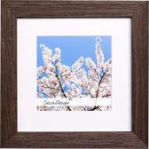 SecaDesign Fino Hout - Fotolijst 40x40 / 30x30 cm fotomaat met passe-partout - Donkerbruin