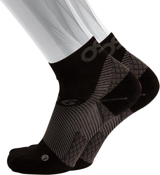 OS1st FS4 fasciitis plantaris korte compressie sokken maat XL (47-50) – zwart – hielspoor – vermoeide voeten – pijn onder de voetboog – hielpijn – ademend – vochtregulerend – verkoelend - naadloos – antibacterieel