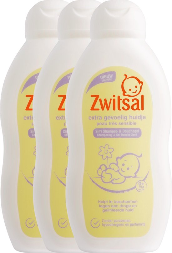 Demonteer verzameling Halve cirkel Zwitsal Baby Extra Gevoelig Huidje Shampoo & Wasgel - 3x200ml  Voordeelverpakking | bol.com