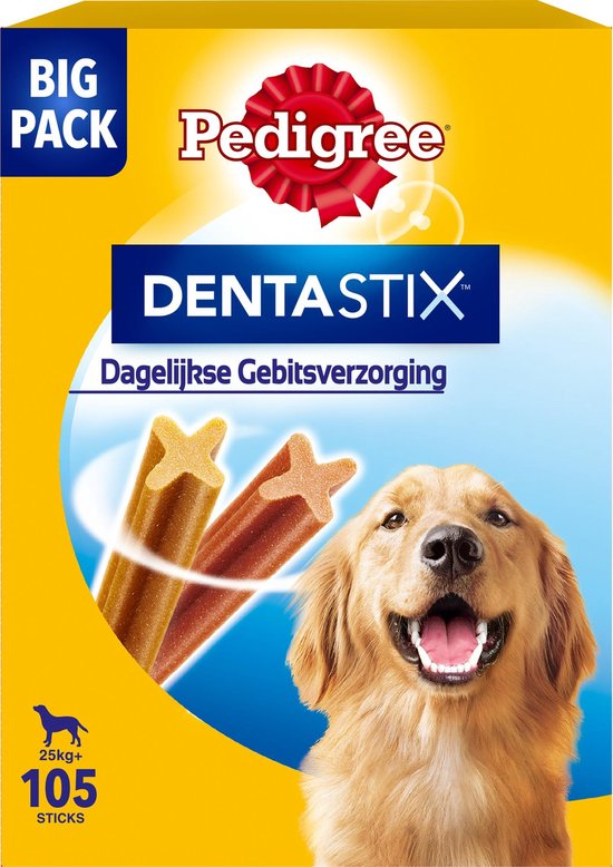 Pedigree Dentastix Kauwstaven - Gebitsverzorgende Hondensnacks - Maxi - 105 stuks - Pedigree
