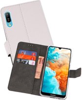 Booktype Telefoonhoesjes - Bookcase Hoesje - Wallet Case -  Geschikt voor Huawei Y6 Pro 2019 - Wit