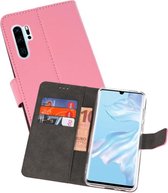 Booktype Telefoonhoesjes - Bookcase Hoesje - Wallet Case -  Geschikt voor Huawei P30 Pro - Roze