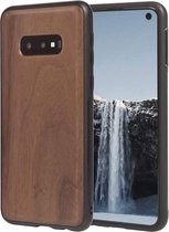 Samsung Galaxy S10e Backcase hoesje - Woodcessories -  Walnotenhout - TPU (Zacht)