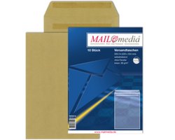MAILmedia akte-envelop bruin, C4, 22,9 x 32,4 cm, zonder venster, zelfklevend, 10 st.