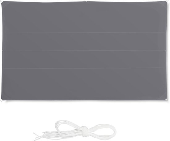 toile d'ombrage relaxdays rectangulaire - gris - protection uv - hydrofuge  - voile... | bol.com