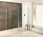 Douchewand Walk-In Inloopdouche 8mm gehard glas transarant easy clean195x110cm incl. flipperkit 30cm - Valiant type D Eastbrook