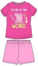 Peppa Pig shortama - roze - maat 128 - Peppa Big pyjama - katoen