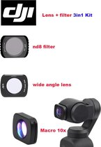 DJI osmo pocket LENS en FILTER kit 3 stuks macro + wide angle lens + nd8(neutral density filter)
