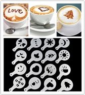Postdrogist - Cappuccino sjabloon - Koffie Sjablonen - Herbruikbaar - Barista Tools - 16 stuks