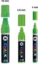 Groene krijtstiften set - 3 chalk groene markers in verschillende maten - Diverse toepassingen zoals glas, spiegel, krijtbord, schoolbord