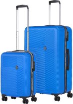 CarryOn Connect Kofferset - TSA Trolleyset 2-delig - Luxe voering - OKOBAN-registratie - USB - Blauw