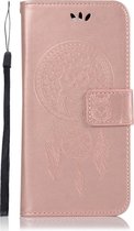 Shop4 - Nokia 4.2 Hoesje - Wallet Case Dromenvanger Uil Rosé Goud