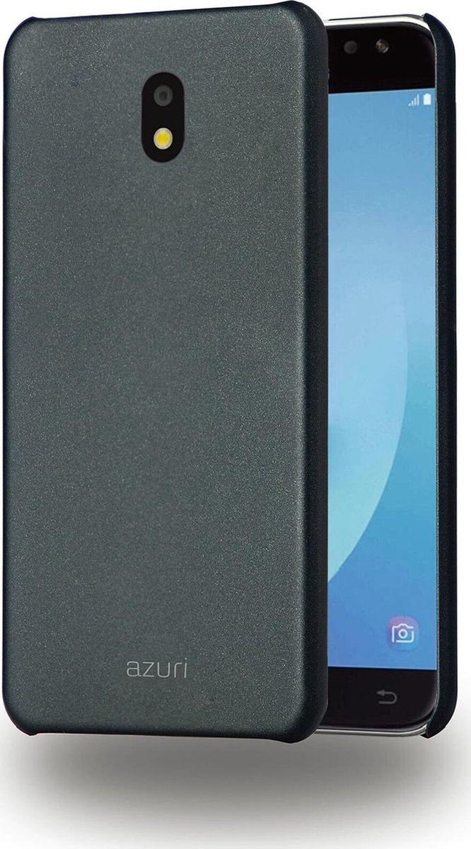 Azuri metallic cover met soft touch coating - zwart - Samsung Galaxy J7 2017