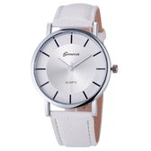 Fako Bijoux® - Horloge - Geneva - Metal - Wit