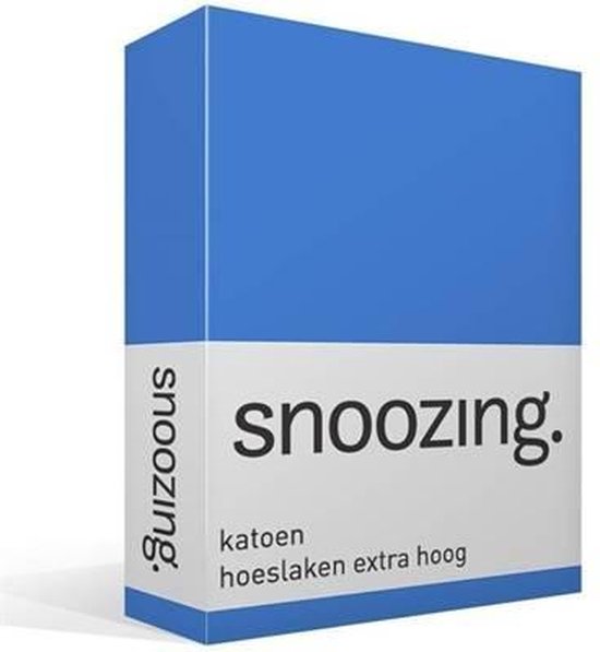 Snoozing - Katoen - Extra Hoog - Hoeslaken - Tweepersoons - 120x200 cm - Meermin