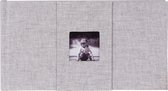 FotoHolland -Mini Fotoalbum 10x20 cm - 16 pagina's zwart Dubletta grijs, met venster - MBD102016GR