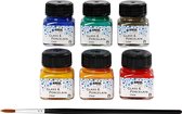 Verf 6 Stuks 20 ml Glas- & Porselein Multicolor Clear