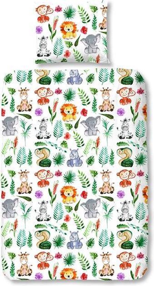 Good Morning Zoo Dekbedovertrek Junior 120x150 cm Multi