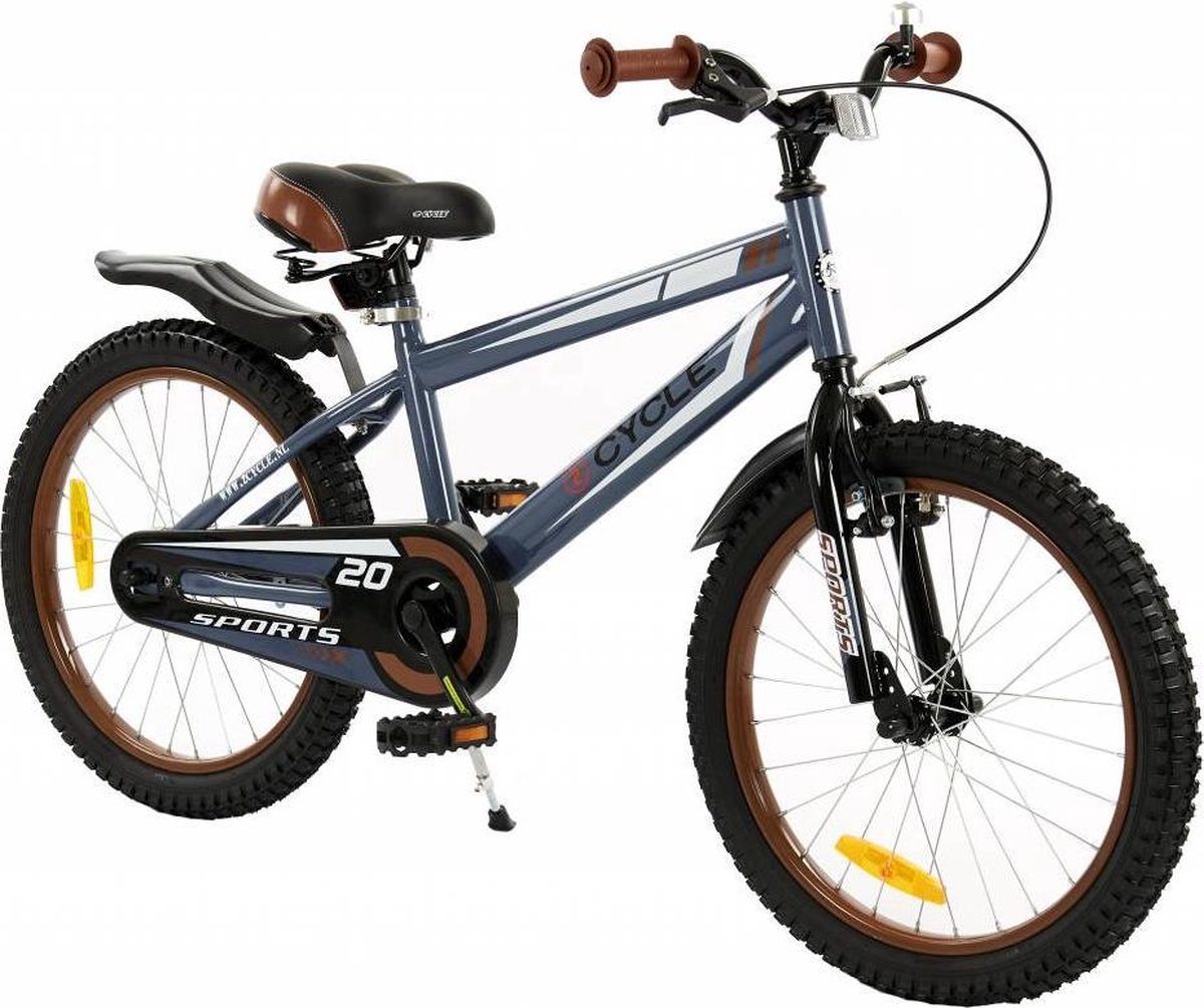 2Cycle Sports - Kinderfiets - 20 inch - Blauw-Grijs -Jongensfiets - 20 inch fiets - 2Cycle