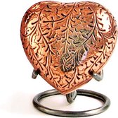 Urnencenter Oak Copper Hartjes urn - Urn - Urn voor as - Urn Hond - Urn Kat - Urn Deelbewaring - Mini Urn - Kunstobject