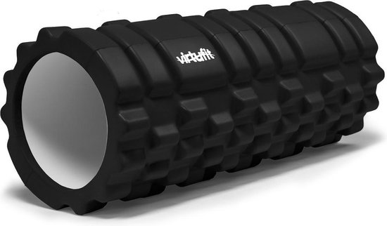 Foam Roller - VirtuFit  Grid Massage Roller - 33 cm - Zwart