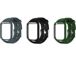 KELERINO. Siliconen bandjes geschikt voor TomTom Runner/Spark modellen - 3-pack