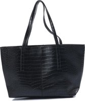 Shopper | Tas - Imitatie Krokodillenleer - 44x30x10 cm - Zwart