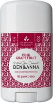 Ben & Anna Natuurlijke Stick Deodorant - Pink Grapefruit - 60 gram
