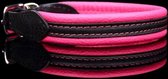 Dog's Companion Leren Halsband - Lengte: 45 cm Verstelbaar van 37-41 cm x 20 mm - soft/duo - Roze