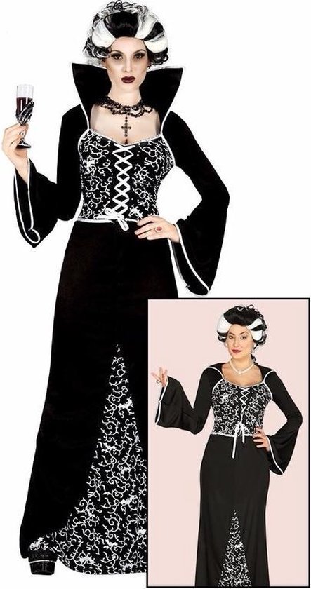gaan beslissen video Voorwaarden Luxe vampieren jurk / kostuum zwart/wit voor dames - Halloween outfit 42-44  (L/XL) | bol.com