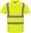 Katoen comfort Tshirt Geel met korte mouw en reflectie strepen Maat 5 XL