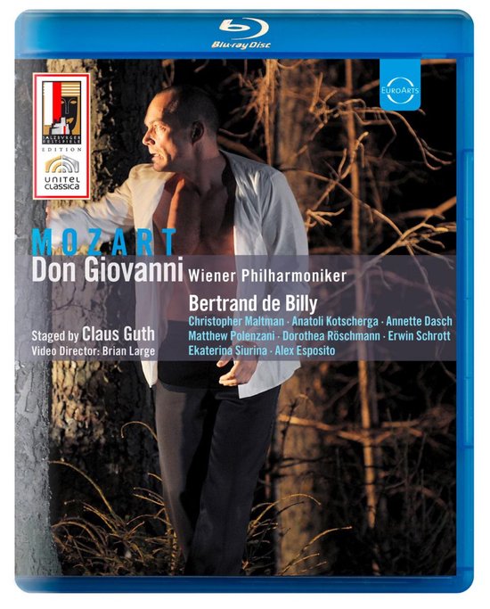 Blu-ray disc van Mozart's Don Giovanni, met Bertrand de Billy en de Wiener Philharmoniker.
