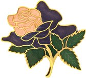 Behave Broche bloem roos paars roze - emaille sierspeld - sjaalspeld