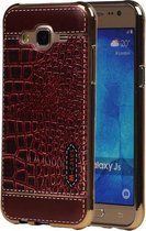 M-Cases Bruin Krokodil Design TPU back case hoesje voor Samsung Galaxy J5 2015