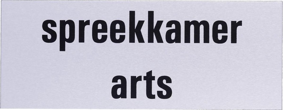 Aluminium deurbordje tekst: spreekkamer arts | 5 jaar garantie | Zelfklevend | 130x50x0,5 mm