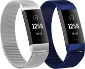 Gymston® Milanese bandjes - Fitbit Charge 3 - 2-pack - Small