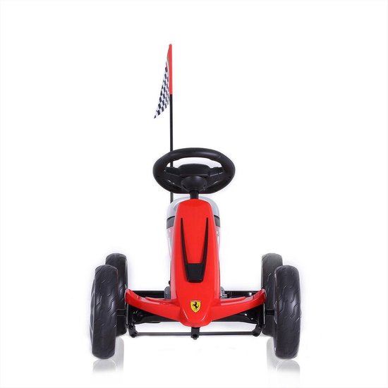 Ferrari Kart à pédales pour Enfants Licence Officielle Voiture à pédale Go Kart sur Roues en EVA de 3 à 6 Ans en Rouge 