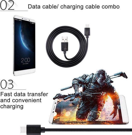 Haweel Gecertificeerde Type C kabel 1 Meter USB C Cable voor Samsung Galaxy Samsung Galaxy S9 (Plus),S8 (Plus), C9 Pro