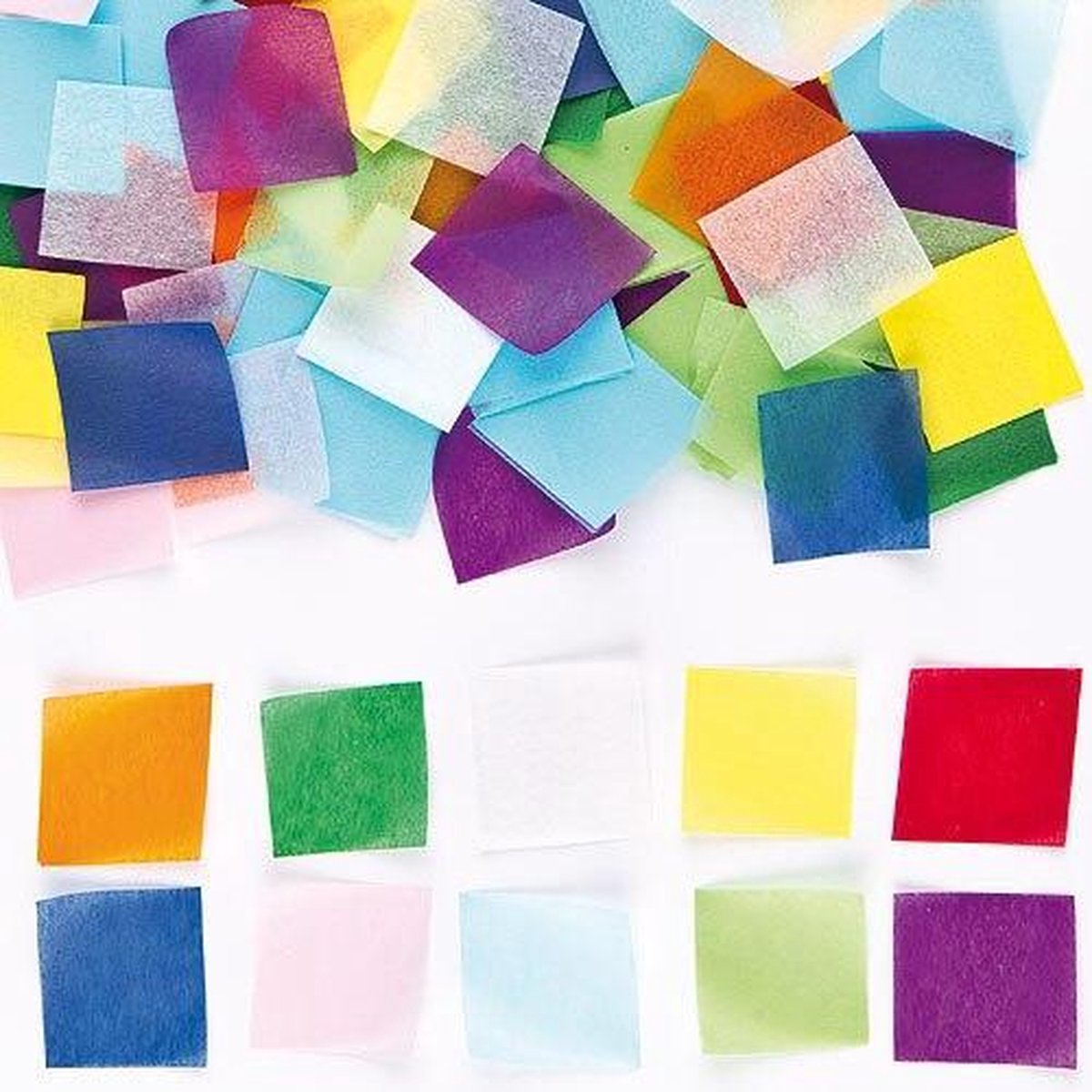Gekleurde minivierkantjes van vloeipapier (4000 stuks per verpakking) |  bol.com