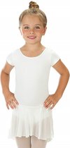 Elowel wit  Meisjes Gymnastiek/Turnpakje met rok en Korte mouwen 104-116