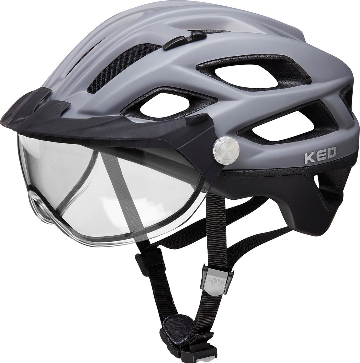 Fietshelm KED Covis Lite L (55-61cm) - grijs zwart mat