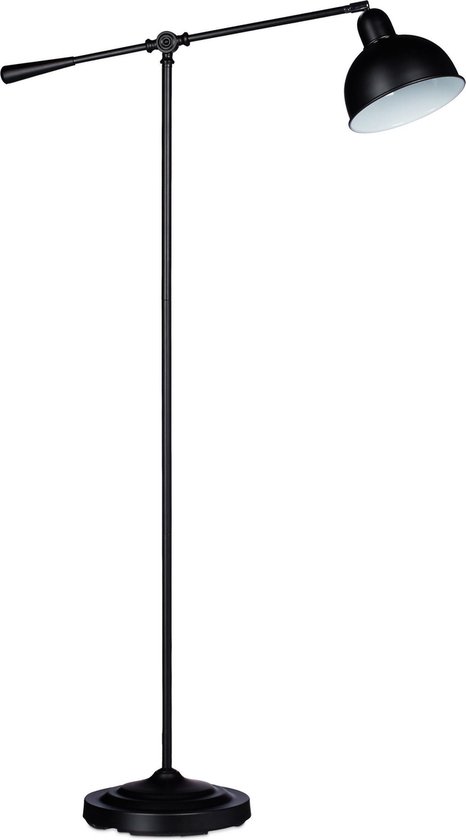 krijgen Fragiel niet relaxdays - vloerlamp groot - verstelbaar - retro stijl - beweegbaar-  leeslamp zwart | bol.com